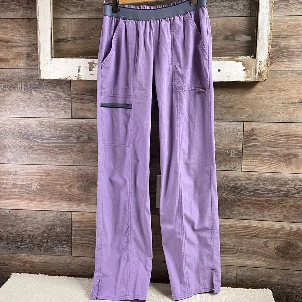 Scrubstar Ladies Scrubs, Size XS, Purple with Gray Trim